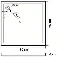 vidaXL Square ABS Shower Base Tray  31.5"X31.5" - White - View 8