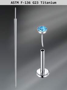 CIZME 1 Set Fashionable Titanium Alloy Threadless Nose Stud CZ Nose Ring, Flat Back Stud Earrings, CZ Nose Bone, Nose Wing, Cartilage Earrings, 20G 18G 16G Cubic Zirconia Lip Ring, Medusa Lip Ring, Threadless Lip Stud, Piercing Taper, Suitable For Daily Wear - Lip Studs - View 39