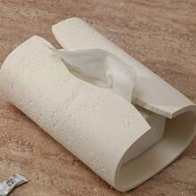 1pc 7.8in*5.3in*3.4in Curved Resin Tissue Box Holder, Desktop Napkin Dispenser - Minimalist Elegant Design, , Suitable For Restaurant, Bathroom, Living Room, Vanity, Creative Home Decor And Bathroom Accessory, Ideal Holiday Party Gift - Multicolor - View 4