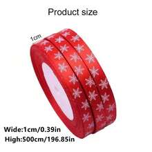 1 pezzo/3 pezzi/6 pezzi 1cm*500cm Nastro natalizio con decorazioni di alberi di Natale e fiocchi di neve per confezioni regalo di Natale