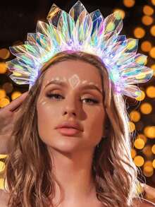 1pc LED Glowing Headband Decor Light - Luminous Holiday Headpiece, Halloween Gift, Birthday Decor, Wedding Decor, Halloween Party Flashing Crown Atmosphere Light, Suitable For Nightclub, Cosplay, Music Festival, Headband Light, New Year, Christmas, Party, Bar, Birthday And Wedding Neon Headband Atmosphere Light - Luminous Headband Light - View 10