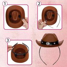 2 Pieces Denim Hat Women's Mini Headband Western Style Birthday Christmas Party Gift, Party Decoration Hat