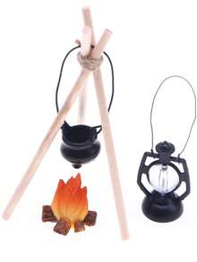 1:12 Maßstab Miniatur Winter Lagerfeuer Set, 2 Stile für OB11 Mini Fotografie Requisiten, Puppenhaus Outdoor Camping Thema Accessoires, Weihnachtsdekoration, Garten Landschaft Requisiten, Miniatur Modell