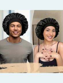 Silk Sleeping Cap, Satin Hair Cap, Soft Elastic Belt Silk Sleeping Cap, Curly Silk Hair Band, Adjustable Silk Sleeping Cap, Suitable For Curly Hair/Natural Hair, Waterproof Shower And Sleep Hair Care, Suitable For Home Bathroom Decoration And Sleep