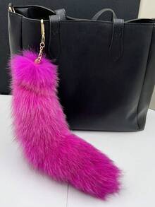 1 móc khóa hình đuôi cáo dùng hằng ngày cho Giáng sinh - Màu Hồng Tươi - Xem 10