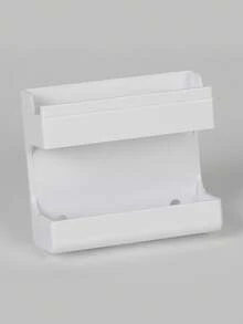 1pc/2pcs Wall-Mounted No Drill Adhesive Phone Charging Holder, Remote Control Storage Box, Horizontal Phone Stand, Multi-Function Organizer Box For Home Appliances, Non-Slip Bedside Storage Rack For Phone And Remote, Space-Saving, With Strong Adhesive, Durable Plastic, Suitable For Home, Office, Car, Minimalist Design, Easy Installation, Practical Storage Rack, Christmas/Halloween Gift For Women - Multicolor - View 8