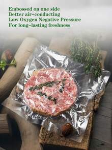 2 paquetes de rollos selladores al vacío, de 3M de longitud, duraderos y resistentes al desgarro, bolsas de almacenamiento de alimentos al vacío para cocina, para almacenamiento de alimentos y cocción a baja temperatura, artículos esenciales de cocina para el hogar - Blanco - Ver 8