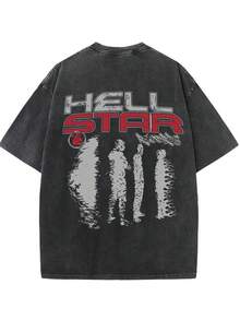 100% Pure Cotton  STRR Double-Sided Printed T-Shirt - Soft, Breathable, And Comfortable For Casual Wear - màu đen - Xem 3