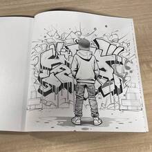 STREET GRAFFITI!: Einzigartige Straßenkunst Muster, glatte und einfach zu färbende gemütliche Malvorlagen sind das perfekte Geschenk für Ostern, Ramadan, Valentinstag, Weihnachtsfeiern, Halloween und Geburtstage. Perfekt passend für Schulmaterial, Bürobedarf, Kunstbedarf, ideal für jeden, der gerne malt und Schulanfang geht. - Aprikosenfarben - Übersicht 5