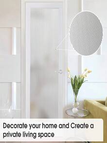 1Roll Width 30/45/60/90 Cm Reeded Glass Window Film, Frosted Reeds Window Film, Window Privacy Film, 3D Window Decals Non Adhesive For Bathroom Living Room Office - Multicolor - View 7