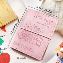 1 Planejador de folhas soltas M5, prato de pelúcia colorido, planejador com padrão de desenho animado, livro de adesivos decorativos faça você mesmo, adequado para cenários de criação de planejadores