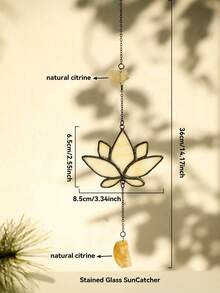 1pc Handmade Boho Lotus Flower Stained Glass Suncatcher Window Hanging Decor With Crystal Pendant Spiritual Meditation Ornament Vintage Style Iridescent Sunlight Catcher For Home Garden Yoga Room Balcony Gift