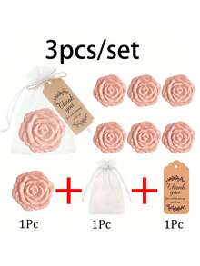 18 件/套优雅绿玫瑰化妆镜 | 新娘送礼会回礼，附感谢卡和欧根纱袋 | 婚礼宾客纪念品，公主主题派对回礼，伴娘礼物 - 粉色 - 查看 5