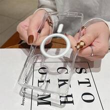 Magsafe 磁力充电手机壳适用于三星 Galaxy S25 S24 S23 Ultra S22 Plus S21 FE A17 A16 A15 A35 A55 透明亚克力超薄保护套 - 無色 - 查看 6