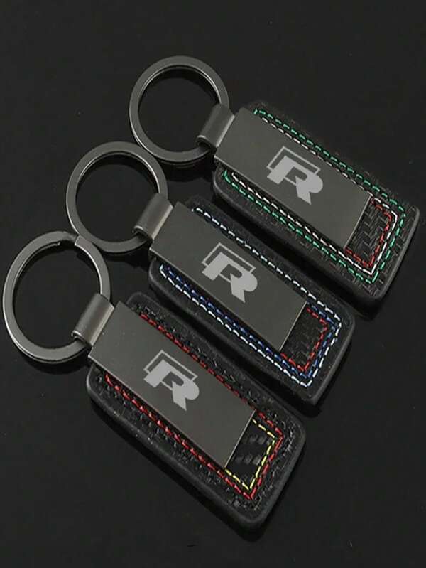 Car Key Chain Carbon Fiber Grain Keyrings Key Holder For VW Rline Polo Passat Tiguan Tcross Golf 7 Jetta Caddy