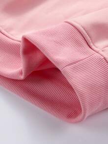 Men's Casual Hooded Half-Zip Fleece Sweatshirt - Pink - View 5