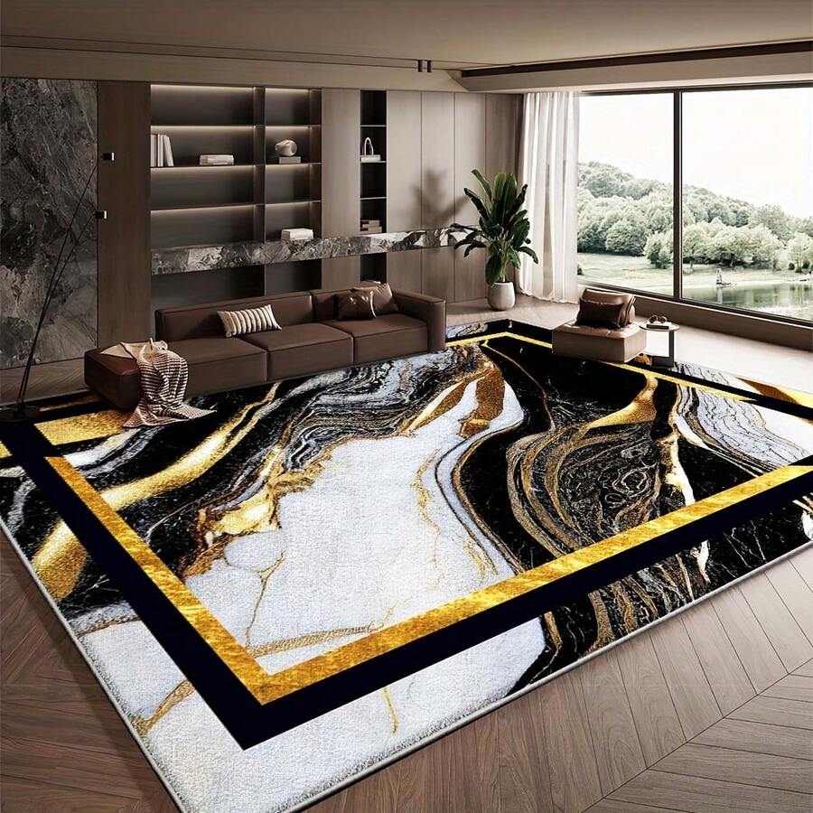 850g Per Square Meter Washable Modern Carpet With Fine Workmanship For Indoor Flooring Decoration, Low-Pile Exquisite Carpet Extremely Soft Showcasing Home Warmth And Elegance, Bohemian Style Floral Design, Low-Pile Carpet Suitable For Machine Washing, Suitable For Living Room Carpet, Bedroom Carpet, And Office Rectangular Shape Carpet, Lightweight Weave - 彩色 - 查看 1