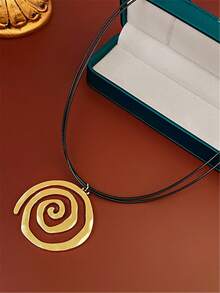 1 Pair Geometric Swirl Pendant Necklace - Multicolor - View 2