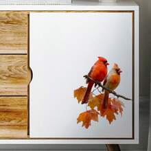 Adesivi decorativi per finestre - Cardinali rossi e motivi floreali, pellicola adesiva per finestre, pellicola decorativa trasparente per privacy per casa, camper, ufficio - Facile da applicare e rimuovere, decorazione resistente alle intemperie, adesivi per finestre, effetto vetro colorato, decalcomania rimovibile, decoratori per la casa, decalcomania a motivo di uccelli, pellicola ad alta trasparenza, adesivi per pareti di camper, adesivo per pareti, decorazione per la stanza