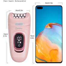 1pc USB Rechargeable 5W Electric Hair Remover, Multifunctional 2-In-1/5-In-1 Women Electric Intimate Trimmer, Underarm Hair Shaver, Epilator - Pink - View 2
