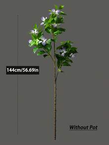 82-144cm Tall Fake Palm Tree Artificial Banyan Plants Branch Real Touch Ficus Leaves For Home Garden Office Decor Without 1pc - 紫色 - 查看 12