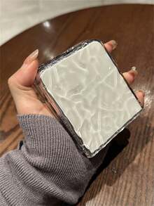 韩国水波纹透明手机壳，兼容三星 Galaxy Z Flip 5、Z Flip 6、Z Flip 4、Z Flip 3、Z 、FE 5G，透明防震后盖 - 無色 - 查看 3