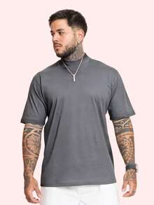 Kit 2 Oversized Premium Cotton Street Style T-Shirts - 灰色和棕色 - 查看 4