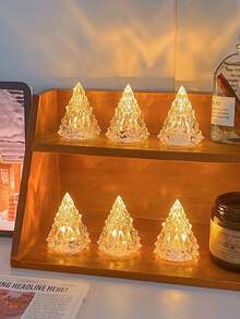 1个钻石灯水晶冰山灯夜灯，迷你圣诞树，节日装饰，圣诞礼物家居装饰圣诞装饰品房间装饰冬季圣诞装饰家居圣诞礼物圣诞装饰品 - 彩色 - 查看 3