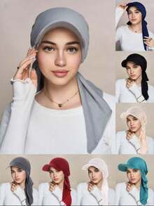 A New Multi-Color Casual And Fashionable Baseball Cap, A Curved Cap, And A Muslim Headscarf Cap - A - View 1