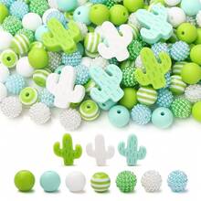 74pcs Turtle Shell Silicone Beads Set, DIY Jewelry Making Accessories For Necklace Pendant - Multicolor - View 6