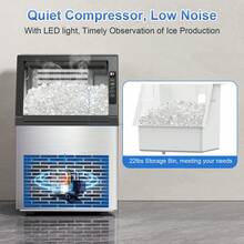 Commercial Ice Maker Machine 79Lbs/24H, Self-Cleaning Freestanding Ice Maker With 13Lbs Storage, 36 Cubes In 11 Mins, LED Display For Home, Bar, Restaurant, Coffee Shop, Office, Outdoor - Xem 7