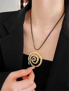 1 Pair Geometric Swirl Pendant Necklace - Multicolor - View 1