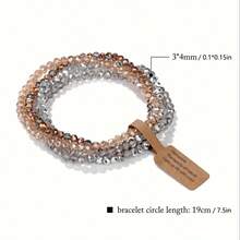 Vintage Style 4PCS Colorful Glass Bracelet Set Boho Retro Jewelry Gift For Friends - 灰色 - 查看 4