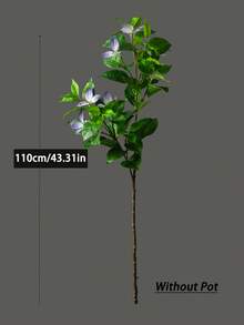 82-144cm Tall Fake Palm Tree Artificial Banyan Plants Branch Real Touch Ficus Leaves For Home Garden Office Decor Without 1pc - 紫色 - 查看 9