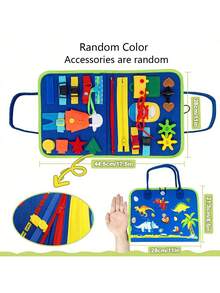 Montessori Activity Board, Develops Fine Motor Skills & Sensory Development, Perfect Toy For Airplane & Car Travel, Great Gift For Kids (Some Parts Are Sent Randomly) Sensory For Kids, Baby Airplane, Baby Stocking Stuffers, Baby Toys In Car, Toddler Sensory, Baby Activity Book - Multicolor - View 2