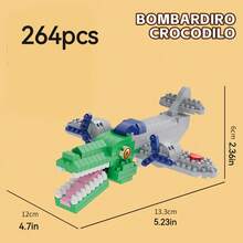 Seria klocków Starożytne Stworzenia, seria AI Shanhaijing, Zabawki z klocków Nieznane Stworzenia, Zabawki z klocków dla dzieci, Zwierzęta z klocków o unikatowych kształtach, Edukacyjne zestawy montażowe i konstrukcyjne, Rekin, Bombowiec Krokodyla, Drewniany Człowiek, Duch Drzewa, Żaba z Opon, Słoń Kaktusowy, Małpka Bananowa, Zabawki do Eksploracji Nieznanego dla Dzieci, Idealne jako kreatywne prezenty, Prezenty świąteczne, Prezenty urodzinowe