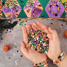 2000pcs/Set 2-10mm Halloween Colored Millet Beads, Halloween Soft Ceramic Bead Set Box, Can Be Used As Gifts, Decorations, Couple Bracelets, DIY Jewelry, Bracelet Accessories