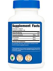 Nutricost Zinc Carnosine 86mg, 120 Capsules - Non-GMO, Gluten Free, Zinc L-Carnosine Supplement - 其他 - 查看 5