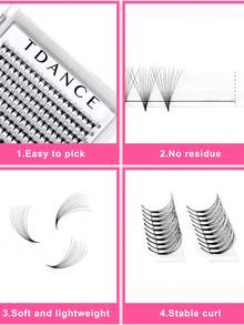 TDANCE 1Box 12Rows 120 Fans 10D Premade Eyelash Extensions Pointy Base Volume Fans Middle Stem Faux Mink Makeup Cilios 0.07 C D 8-15mmlash Clusters,Eyelash Clusters,Individual Eyelashes,Lashes,Fake Lashes