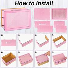 KKC Money Saving Box 10,000, Savings Box, Money Boxes With Counters For Adults And Children, Wooden Coin Bank, Cashbox, $10000 Savings Challenge Box, Reusable Cash Box With Dry Erase Marker. - 粉色 - 查看 7