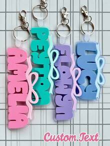 1pc Customized Backpack Tag With Cute Bow | Name Tag | School Label | Lunch Bag Tag | Women Backpack Label | Kids Keychain | Diaper Bag Tag