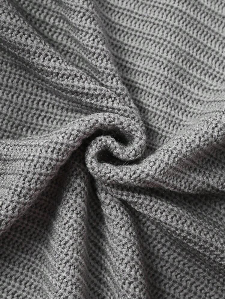 Unisex Streetwear Grunge Distressed Hole Oversized Knitted Sweaters Fall/Winter - Grey - View 7