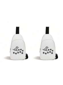 1 Stück süße Damen Reißverschluss Umhängetasche mit süßem Hundepfoten Muster, Mini Brusttasche, verschiedene Farboptionen, multifunktionale Brusttasche, große Kapazität und einfache lässige Umhängetasche, für Damen und Herren, geeignet für den täglichen Gebrauch, Outdoor-Aktivitäten, Reisen, Wandern, tragbar, ideale Wahl als Geschenk, Geschenk für Freundinnen, perfektes Geschenk für Hundemütter, Brautduschen, Geschenke zum Schulanfang, Lehrergeschenke