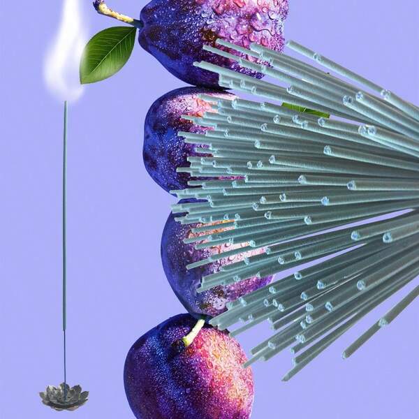 Palitos de incienso de bambú con aroma a ciruela azul, hechos a mano y con fragancia duradera, adecuados para el hogar y el hotel