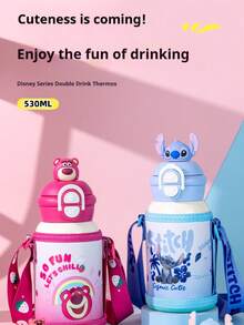 Disney 3D Character Insulated Cup For Children, Elementary School Straw Cup, Direct Drinking Character Double Drinking Insulated Cup, Kindergarten Water Cup, Elementary School Straw Cup, 530ML - Multicolor-530ml - View 2
