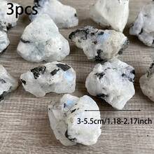 1/2/3pcs Natural Black & White Moonstone Crystals, Blue Aura 7 Chakra Crystals, Aromatherapy Diffuser Stones, Mineral Specimen Decor & Collection, Healing Pyrite Crystals, Premium Jewelry DIY Decor, Yoga Meditation Crystals, Best Holiday Gift - Natural Black and White Moonstone Crystal Rough Stone - View 13