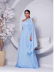 Classic And Elegant Party Dress Sophisticated Dress Bridesmaid Dress Wedding Graduation Parties. - Màu xanh lam - Xem 3
