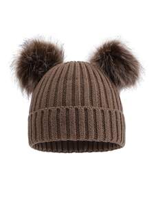 1 件男女通用儿童双绒球针织帽，秋冬款 - 1PC - 查看 21