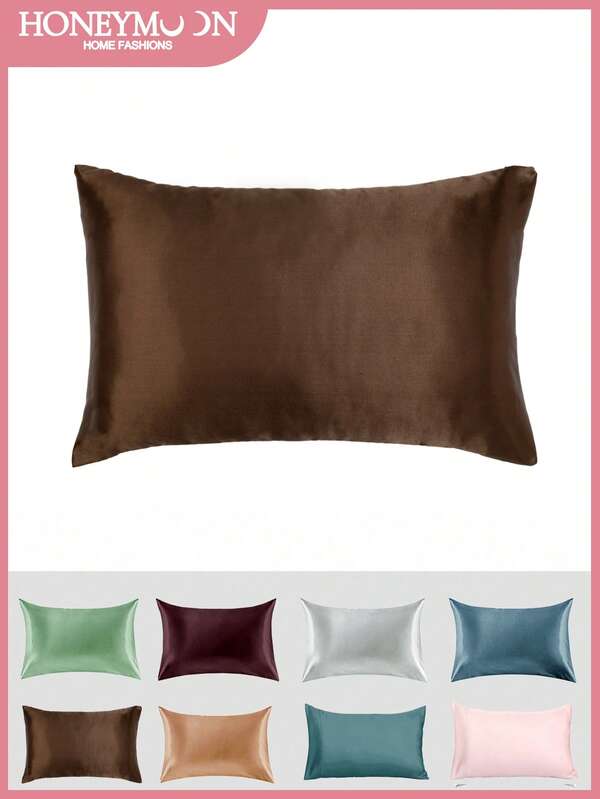 1个缎面枕套，丝绸枕套，呵护头发和肌肤，奢华丝滑柔软，超透气，无填充物，可机洗，适合家用和学生宿舍使用。