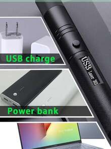 1 件 303 激光笔，LED 可充电激光手电筒，远距离激光笔，家居装饰，夜间活动和户外活动，露营的实用工具，可用作教学工具和节日礼物